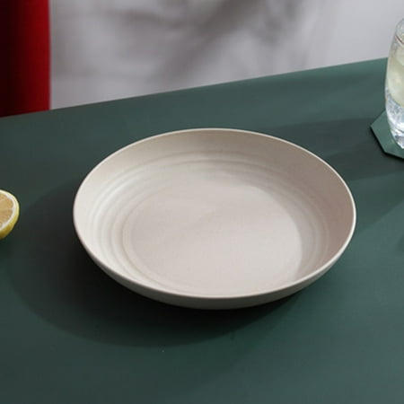 

Wheat Straw Disc Tableware Plastic Fruit Dish Fiber Plastic Vegetable Beige Plate