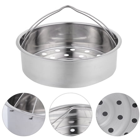 TABLZONE 1Pc Kitchen Supplies Stainless Steel Steamer Basket with Mesh Design Plated Silver