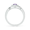 thumbnail image 2 of ANGARA Natural Criss-Cross Marquise Amethyst Solitaire Ring with Diamonds in 14K White Gold for Women (Size-8x4mm) | February Birthstone, Anniversary, Jewelry Gift for Women | Natural Amethyst Ring, 2 of 8
