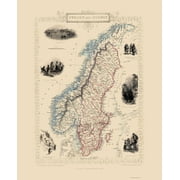 Sweden Norway - Tallis 1851 - 23.00 x 28.45 - Glossy Satin Paper