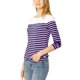 thumbnail image 4 of Blusa de mujer INSPIRE CHIC de rayas, bloque de color, de manga larga, camiseta casual, XS, morado, 4 of 8