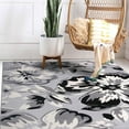 thumbnail image 6 of World Rug Gallery Modern Floral Design Gray 6'6" x 9' Area Rug, 6 of 7