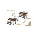thumbnail image 5 of Dining Table Set for 4, Small Kitchen Table and 2 Chairs for 4 with Bench, Space Saving Kitchen Table Set with Storage Rack & Drawers, Breakfast Nook Rectangular Farmhouse Table Set, 5 of 7