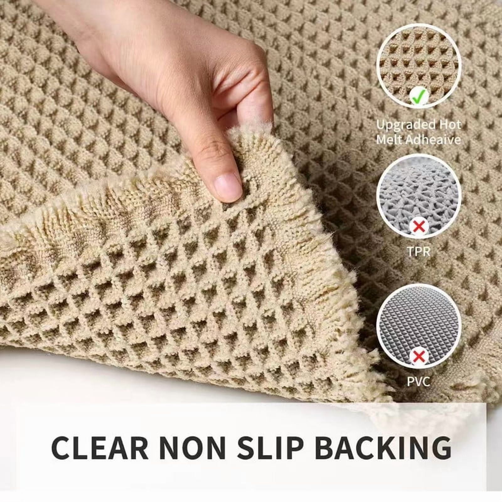 Muddy Rug, Boho Bathroom Decor Rug with Tassels: Waffle Weave Bath Mat, Ultra-Soft, Non-Slip, Super Absorbent & Quick Dry for Bathroom Floor, Machine Washable, 24"x72", Black