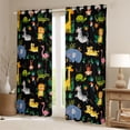 thumbnail image 2 of Manfei Yellow Lions Leopard Curtains Pack of 2 (42x84 Each),Wild Crocodile Curtains Blackout,Kawai Zebra Pattern Bedroom Curtains For Girls Boys,Microfiber Bedroom Decor, 2 of 6