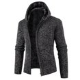 thumbnail image 3 of Chaqueta tipo cárdigan de punto con cremallera y forro polar grueso para hombre de invierno, 3 of 5