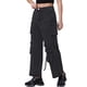 thumbnail image 4 of Pantalones de mezclilla casuales para mujer INSPIRE CHIC, de pierna ancha, con bolsillos cargo, de tiro medio, color negro, 4 of 6