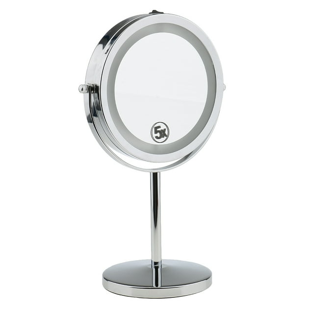 Nuevo soporte espejo de de 5X LED de doble cara para maquilje y afeitado cosmético Zulema Espejo de maquillaje con luces