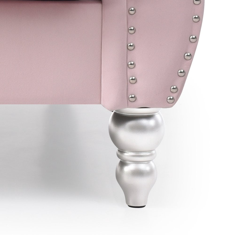 Glory Furniture Hollywood Sofa Chaise in Pink Color