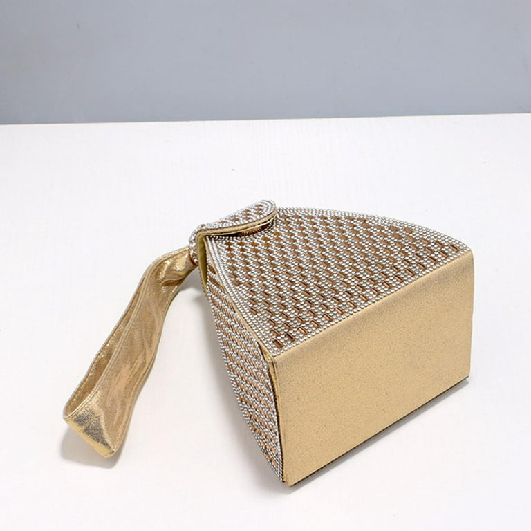 Mini Box Bag Heart Design Rhinestone Decor, Perfect Bride Purse For  Wedding, Prom & Party Events