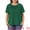 Dark Green, variant on Women's Plus Short Sleeve Crew Neck Pleated Casual Tunic Blouse 1X Lake Blue