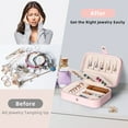 thumbnail image 3 of Cshidworld Travel Jewelry Box, Portable Jewelry Organizer for Women Girls, Double Layer Mini Jewelry Organizers and Storage Holder Boxes for Earrings, Ring, Necklaces, Bracelets (Pink), 3 of 8