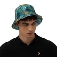 thumbnail image 6 of Daiia Tropical Leaves Pattern Bucket Hat - Trendy Cotton Sun Hat for Beach, Golf, Fishing - Fun Outdoor Vacation Boonie for Men and Women, 6 of 9