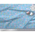 thumbnail image 2 of Soimoi Polyester Crepe Fabric Cloud,Star & Cute Elephant Kids Printed Fabric 1 Yard 52 Inch Wide, 2 of 3