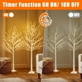 thumbnail image 4 of Ensemble d'Arbres de Bouleau Éclairés Arbres de Noël Blancs Décorations Intérieures Extérieures 5 Pieds 6 Pieds Arbre Artificiel Pré-Éclairé avec Minuterie et Variateur de Lumière Arbre à Brindilles LED pour Décoration Maison Porche Chambre Mariage, 4 of 9