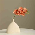 thumbnail image 4 of Single Orange Phalaenopsis Simulation Flower Single Fake Flower Arrangement with Ceramic Vase for Living Room, 4 of 4