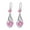 Pink, variant on HUANLEDASH Silver Teardrop Earrings for Women Cubic Zirconia Drop Dangle Earrings Wedding Jewelry Accessory for Brides