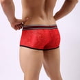 thumbnail image 3 of Pantalones cortos transparentes con bordado de encaje para hombre, calzoncillos bóxer de tiro bajo, ropa interior para discoteca SG Sunnimix Ropa interior sexy, 3 of 8
