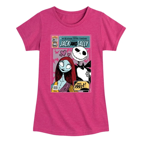 Disney - The Nightmare Before Christmas - Jack & Sally Since 1993 - Toddler & Youth Girls Short Sleeve Graphic T-Shirt