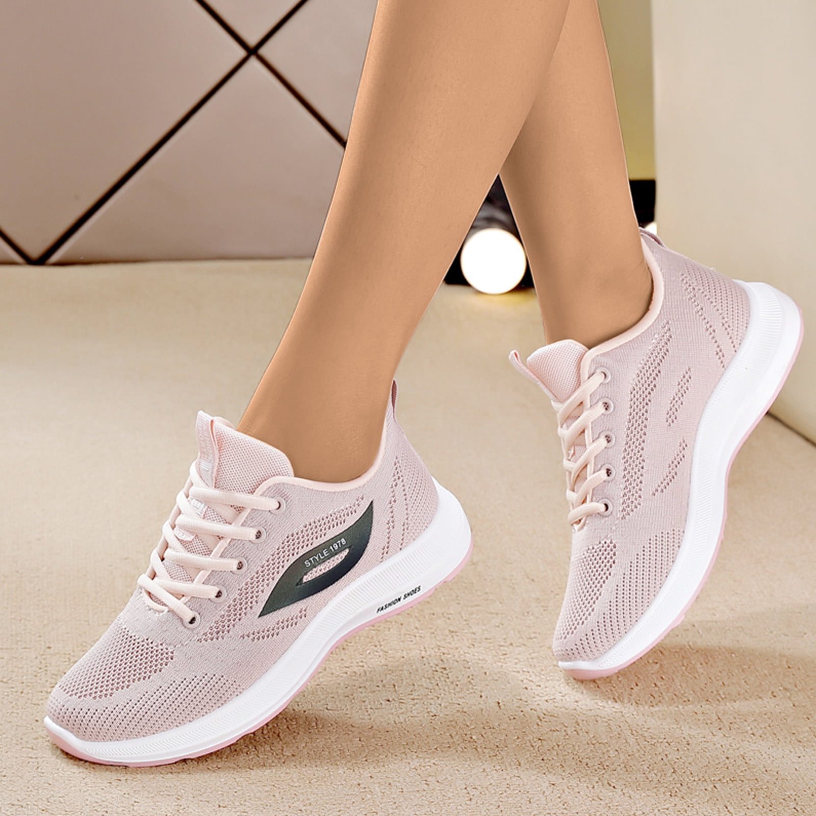 cooki Women's Running Shoes Non Slip Comfortable Breathable Mesh Lightweight Sneakers Outdoor Walking Athletic Tennis Shoes 