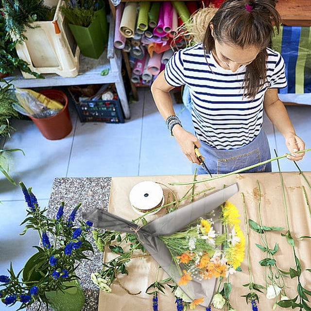 FOMIYES 20Ud Papel De Regalo Para Flores Negro Papel De Embalaje Firme Para Ramos Y Decoraciones
