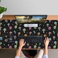 thumbnail image 4 of Long Mouse Pads for Desk,Black Colorful Skull Mushroom Pattern Desk Mats on Top Of Desks, Desk Mouse Pad Extra Large with 3mm Non-Slip Base and Stitched Edge for Gaming,Office,Work,Home 47.3"x23.6", 4 of 6