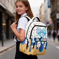 thumbnail image 4 of KEIAHUAN Blue Bow Boys Backpack, Weatherproof Polyester Daypack for Girls Kids, Large Capacity 17 Inch Ice Cream Print Bookbag,Multi Pocket Storage for Elementary Middle School Ages 6-14, 4 of 7