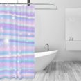 thumbnail image 2 of Shower Curtain, Striped Gradient Waterproof Fabric Plastic Shower Curtain, Drying Fast Bathroom Curtain with 9 Buttonholes, Ruffle Shower Curtain 60x72in, 2 of 8