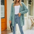 thumbnail image 2 of Vedolay Cardigan Sweaters for Women Open Front Long Sleeve Button Down Knit Cardigan Coat 2023 Green,L, 2 of 5