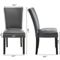 thumbnail image 2 of JESONVID Faux Leather Upholstered Parsons Dining Chair with High Backrest, Set of 4 Kitchen Accent Side Chairs with Solid Wood Legs Armless Dining Room Chair, Grey 1331GY, 2 of 7