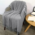 thumbnail image 6 of Throw Blanket, Solid Color Conditioning Blanket Blanket Sofa Blanket Office Nap Blanket Homestay Decorative Blanket 50x67.7in, Home Decor, 6 of 6