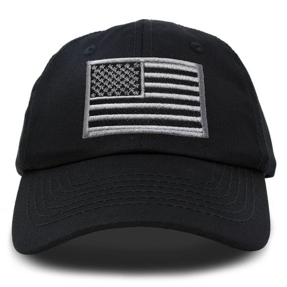 DALIX American Flag Hat Premium USA Black Gray Baseball Cap in Black