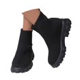 thumbnail image 3 of Women's Mid Calf Boots On Low Heel Sole Design for Everyday Casual Wear Travel Outfits and Outdoor Activities Comfortable Footwear,Color:Black,Size:5.5, 3 of 9