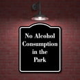 thumbnail image 2 of No Alcohol Consumption in the Park BLACK Aluminium Composite Sign 8.5''x10'', 2 of 9