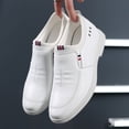 thumbnail image 4 of Summer White Shoes Genuine Leather Korean Style Spring and Autumn Men's Invisible Inner Height Increasing Men's Shoes Business Casual Leather Shoes for Men, 4 of 5