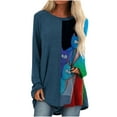 thumbnail image 1 of Pompotops T-shirt à Manches Longues Col Rond Imprimé Mode Décontractée pour Femmes, 1 of 7