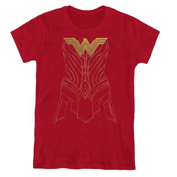 Wonder Woman Movie Armor Outline S/S Women's T-Shirt Cardinal