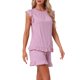 thumbnail image 4 of INSPIRAR CHIC Conjuntos de Pijama de Dos Piezas para Mujeres con Mangas de Volante y Pantalones Cortos 3XL Rosa, 4 of 6