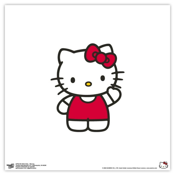 Gallery Pops Hello Kitty - Waving Wall Art, Unframed Version, 12" x 12"