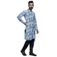 thumbnail image 2 of Atasi Designer Kurta Pajama for Men Printed Angrakha Kurta Set Summer Clothing, 2 of 3