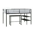 Walker Edison Twin Metal Loft Bed with Desk and Shelving, Black