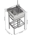 thumbnail image 2 of EcoSummer Stainless Steel Utility Sink, Free-Standing Single Bowl Sink with Pull-Out Faucet, Hot & Cold Water Supply for Kitchen, Laundry, Garage, 2 of 7