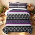 thumbnail image 3 of Erosebridal Baroque Damask Twin Quilt Set, Victorian Zebra Print Twin Coverlet Set, Black White Purple 2-Piece, 1 Bedspread and 1 Pillowcase, 3 of 7