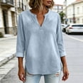 thumbnail image 4 of Womens Denim Shirt Long Sleeve Button Down Shirt Casual Jean Shirt Jacket Vintage Denim Blouses Tops with Pockets Light Blue XXXL, 4 of 7