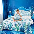 thumbnail image 4 of meiyoeat Watercolor Sea Turtle 7-Piece Twin Bedding For Boys,Ocean Animal Starfish Bedding Comforter Set,Reversible, 4 of 7