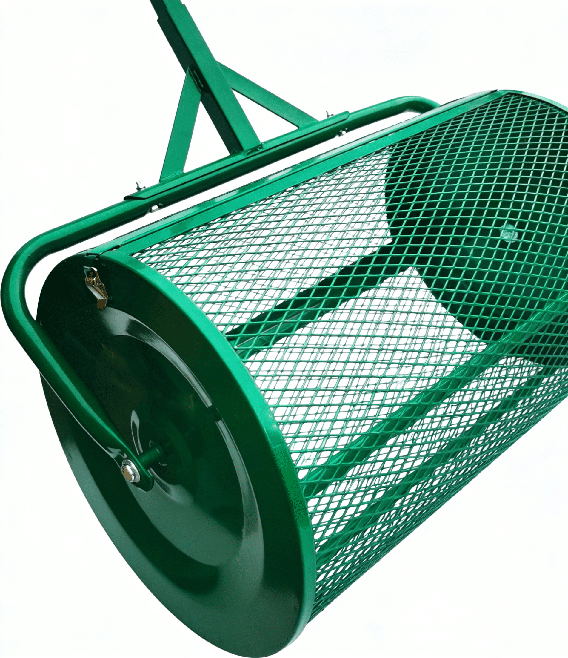LuckyNote 24 Inch Compost and Peat Moss Spreader Roller, Top Soil Sand Manure Mulch Spreader, Lawn Top Dressing Garden Spreader, Green