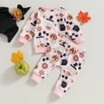 thumbnail image 4 of Fortune Fall Baby Girl Clothes Pumpkin Ghost Sweatshirt Pants 2Pcs Set 0-3Y, 4 of 9
