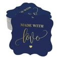 thumbnail image 1 of Inkdotpot Pack Of 100 Made With Love Wedding Paper Tags DIY Craft Bracket Shape Real Gold Foil Hang Tags, 1 of 7