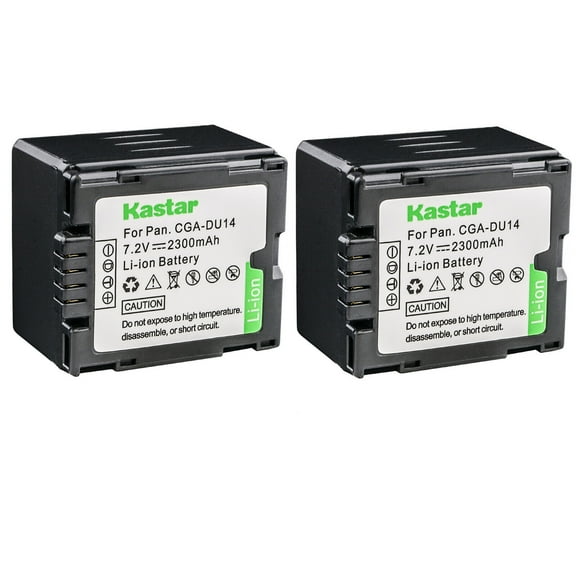Kastar 2-Pack CGA-DU14 Battery Replacement for Panasonic PV-GS400, PV-GS500, SDR-H18, SDR-H20, SDR-H200, SDR-H250, SDR-H280, SDR-H288, VDR-D100, VDR-D105, VDR-D150, VDR-D158, VDR-D160 Camera