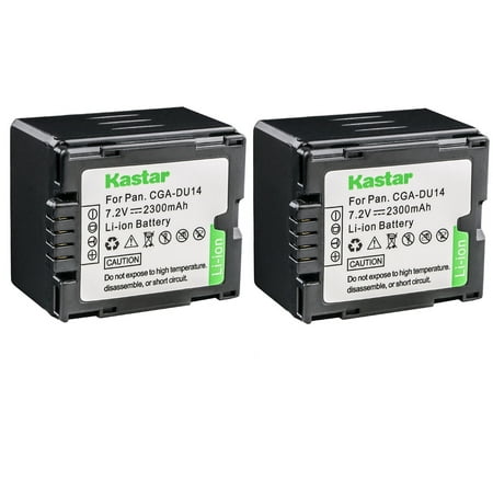 Image of Kastar 2-Pack CGA-DU14 Battery Replacement for Panasonic PV-GS400 PV-GS500 SDR-H18 SDR-H20 SDR-H200 SDR-H250 SDR-H280 SDR-H288 VDR-D100 VDR-D105 VDR-D150 VDR-D158 VDR-D160 Camera